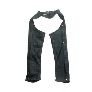 Vintage Glen Laine Leather Chaps Black Women 12 Moto Western Biker Streetwear